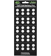 POWEROWL High Capacity LR44 Batteries 40 Pack, L1154F AG13 357 303 SR44 A76 Premium Alkaline Batt...