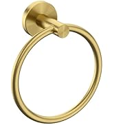 USHOWER Brushed Gold Towel Ring, Hand Towel Holder for Bathroom Wall Mounted, Durable 304 Stainle...