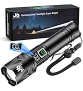 JAY-PARK High Lumen Flashlight - 1,000,000 Lumens, Rechargeable 5000mAh with LCD Display, Zoomabl...