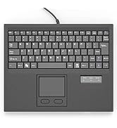 E-SDS Waterproof Industrial Keyboard with Touchpad Wired Compact Portable, Black