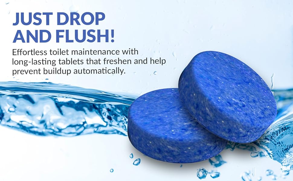 Toilet blue cleaner tablets for tank hygiene and odor control