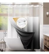 AmazerBath Shower Curtain and Liner Set, Heavy Duty Fabric Shower Curtain with Liner Double Zippe...