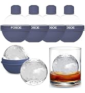 Large Ice Ball Molds, Whiskey Ice Mold, Ice Ball Maker Mold with Lids, Round Ice Cube, Easy Relea...