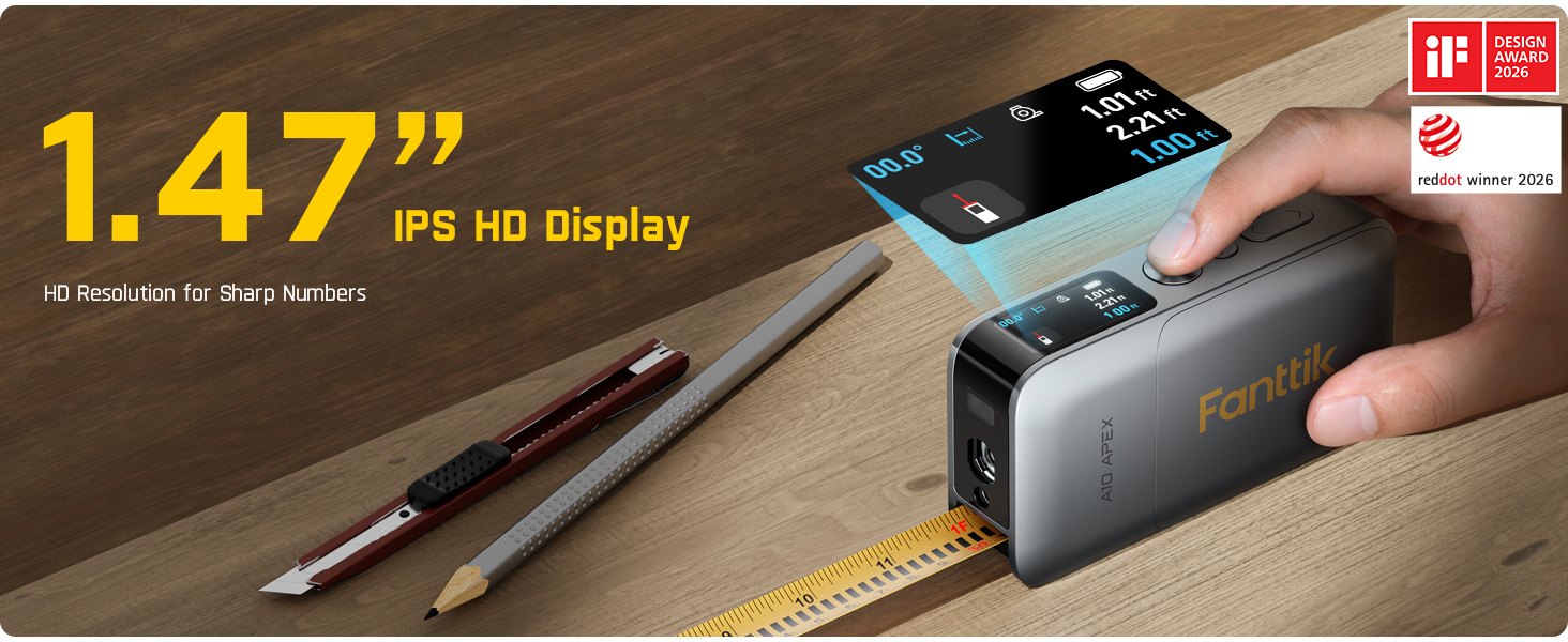 Fanttik A10 APEX 3-in-1 Digital Laser Tape Measure with HD Color Display
