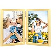 SNXJWA 8x10 Picture Frames Double Gold Photo Frame Folding Vertical Stand Display Side by Side