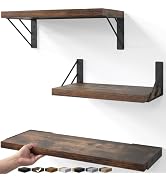 BAYKA Wall Shelves for Bedroom Decor, Floating Shelves for Wall, Display Mounted Rustic Wood Shel...