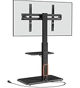 Perlegear Universal Floor TV Stand for 32–75 Inch TVs with Built-in Power Outlet, Height Adjustab...