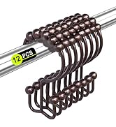 12PCS Shower Curtain Hooks Rings for Bathroom, Stainless Steel Metal Rust Resistant Balance Slidi...