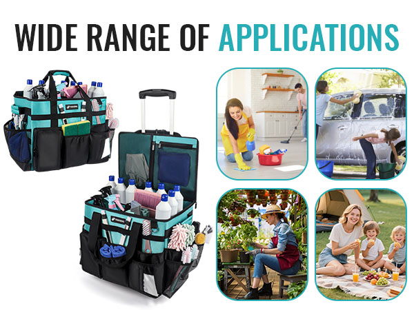 rolling cleaning caddy bag