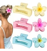 Flower Hair Clips for Women Square Claw Clips for Girls 2 Styles Hair Claw Clips for Thick or Thi...