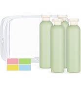 WantGor Squeeze Bottles with Flip Cap, 4Pcs Large Empty Refillable Plastic Leak Proof Travel Bott...