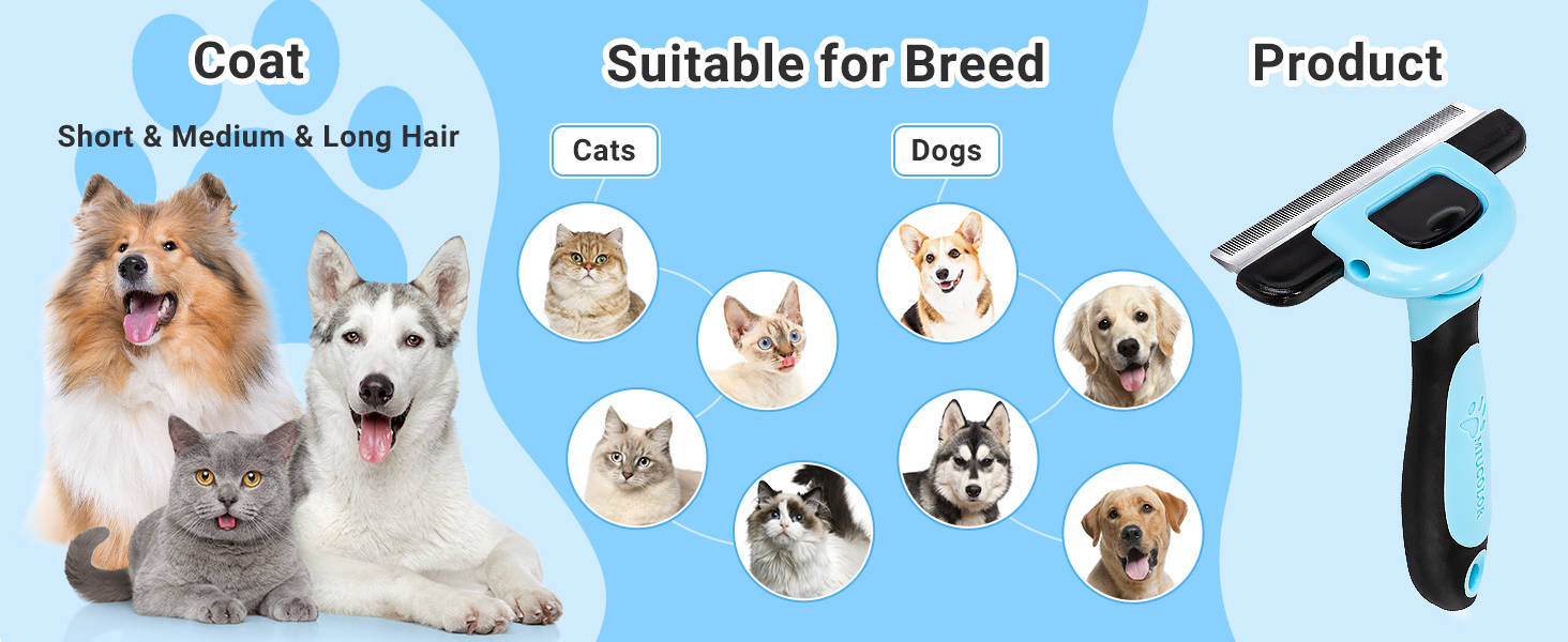 pet deshedding tools and grooming brush 00365