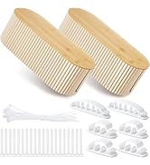 Marsui 2 Pcs Beige Cable Management Organizer Box for Hiding Wires, Home Office Desk Floor Cord O...