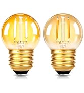 SCNNC G40 1W Low Wattage Light Bulbs Equivalent to 20 Watt Light Bulbs Amber Glass Small Globe Li...