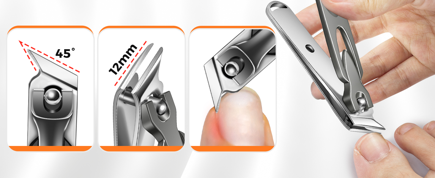 Slanted Ingrown Nail Clippers for Thick Nails for Seniors Angled Head Large Toe Nail Clippers