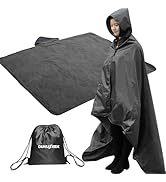 DUKUSEEK Hooded Stadium Blanket, Waterproof Windproof Outdoor Camping Blankets with Fleece - Larg...