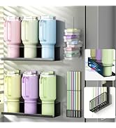 DTUQYX Magnetic Stanley Cup Holder for Refrigerator, 4 Pack Water Bottle Organizer for 30&40 oz S...