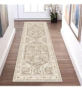 Yamaziot Washable Runner Rug, 2x6 Non-Slip Boho Vintage Hallway Rug Runner with Rubber Backing, S...