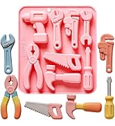Fchil Silicone Tool Mold Set for Cake Decorating, Construction Theme, Pink, 14cm x 15.7cm, Includ...