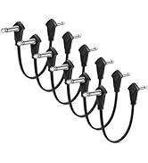 Augioth 6 Pack 6 Inch Guitar Patch Cables, 15 cm Black Guitar Pedal Cable Effect Cable Cord, 1/4"...