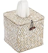 Sumnacon Tissue Box Cover Square Seagrass Tissue Box with Lid, Woven Tissue Box Holder Rustic Cub...