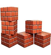 6 Pcs Brick Party Boxes for Gaming Birthday Decorations, 7.5 Inch Video Game Centerpieces Boxes f...