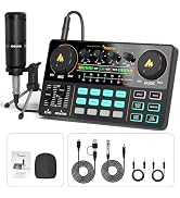 MAONO MaonoCaster Lite AU-AM200-S1 All-in-One Podcast Equipment Set with 3.5mm Microphone for Liv...