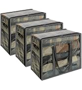 Vieshful 40L Grey Clear Clothes Storage Bag with Zipper 3 Pack Colorful Clothes Organizer Vinyl S...