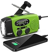 Esky Emergency Hand Crank Radio with 3 LED Flashlight, AM/FM/NOAA Portable Weather Radio with 200...