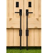 TRIPLE DEER 12" Heavy Duty Cane Bolt Gate Drop Rod Hardware Ground Latch for Wood PVC Vinyl Metal...