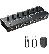 YGiTK Mini Audio Mixer, 6 Channel Stereo Line Mixer 1/4" & 1/8" TSR Audio Output Input Jack, Line...