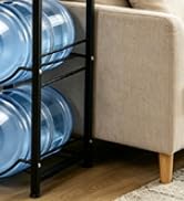 THRIFTYRACK 5 Gallon Water Jug Holder with 3-Tier Storage Shelves - Heavy Duty Stand with Fast Fl...