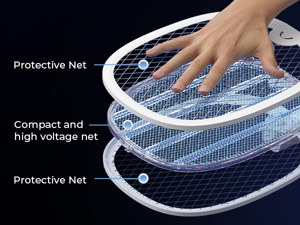 Electric Fly Swatter Foldable Bug Zapper Racket