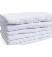 Towels N More 6 Pack 20x40 100% RS Cotton Loops Towels - Absorbent, Soft & Fluffy Bath Towels - S...