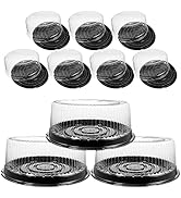 SHINEOFI 10pcs Cake Boxes with Dome Lids Party Carrier Case Mini Cake Storage Container Round Cak...