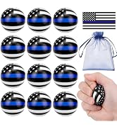 Bensbl 12 Pack Thin Blue Line Foam Stress Balls with Cards and Sandbags 1.57 Inch Squeeze Balls f...