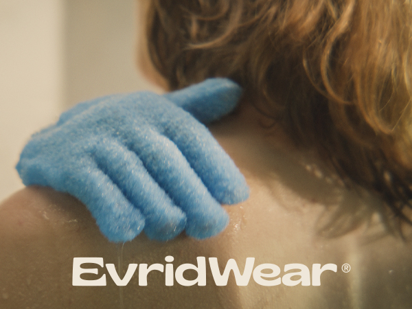 evridwear, bath gloves, exfoliating,