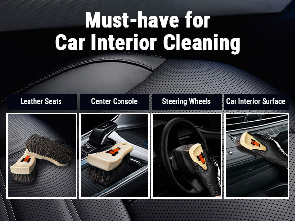 leather brush horse hair brush leather cleaning brush leather brush car detailing car seat brush