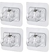 4PCS No Drill Curtain Rod Brackets, Self Adhesive Curtain Rod Holder Hooks, Nail Free Adjustable ...