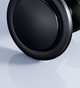 Veise 20 Pack 1-1/4 Inch Matte Black Solid Zinc Alloy Euro Style Cabinet Knobs, Single Hole Round...