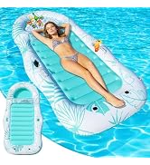 Shinepool Inflatable Pool Floats Adult, 87"x 47" Large Pool Lounger Float with Storage Cooler for...