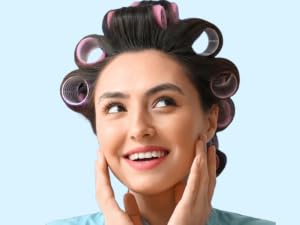 Woman with rollers