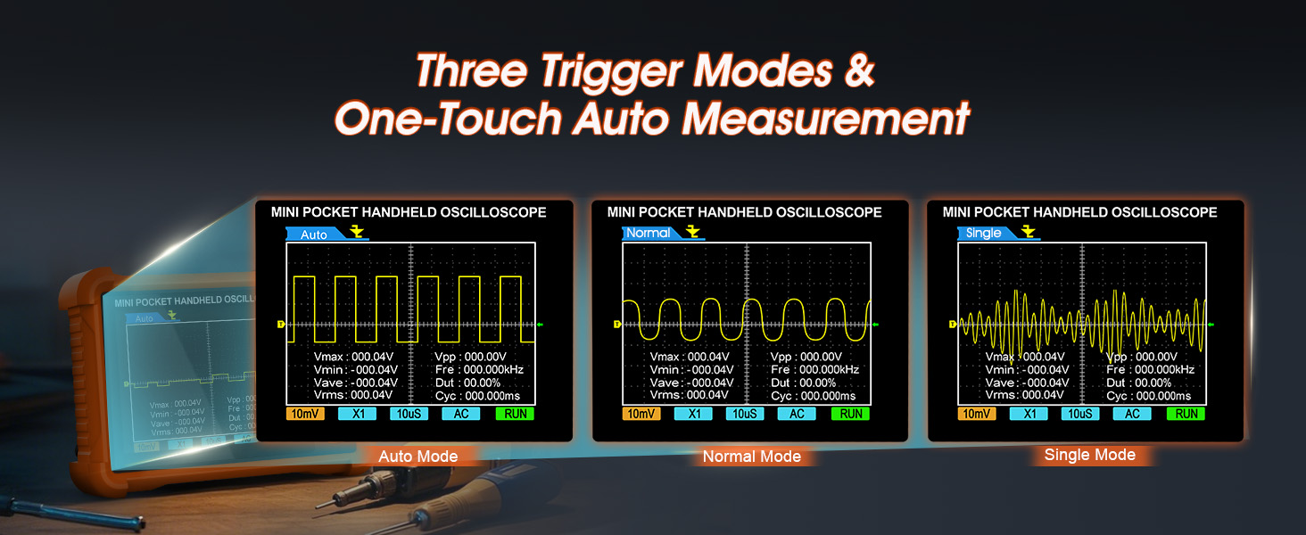 Handheld Oscilloscope Portable Mini Pocket Digital Oscilloscope Kit with 500KHz Bandwidth