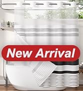 No Hook Shower Curtain and Liner Set Black Shower Curtain with Liner and Hooks Farmhouse Boho