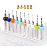 TRONXY 3D Printer Nozzle Cleaning Kit, 10 pcs 0.1-1.0 mm Needles Drill Bits + 5 pcs MK8 Nozzle 0....