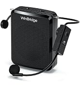 WinBridge Wireless Voice Amplifier UHF Microphone, Portable Speaker Microphone with Bluetooth, Pe...