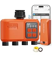 Smart WiFi Sprinkler Timer 4 Zone,WiFi Water Timer for Garden Hose with 984 FT Range,APP & Remote...