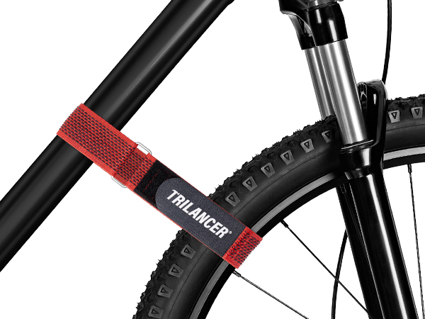 Trilancer Adjustable Bike Wheel Stabilizer Strap with Hook and Loop for Car and Wall Mount