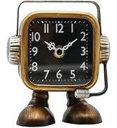 YOUKI Retro Steampunk Style Robot Table Clock,Industrial Style Desk and Shelf Clocks,Decorative B...