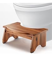 HOLANA Acacia Poop Stool for Bathroom Adults - 7.2" Squatting Toilet Stool for Kids - Pooping Sto...